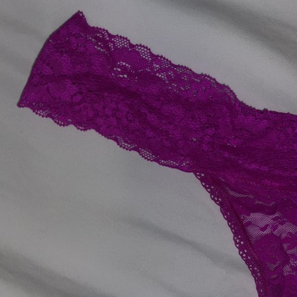 Victoria's Secret PINK Purple Floral Lace Thong Panties - Picture 3 of 6